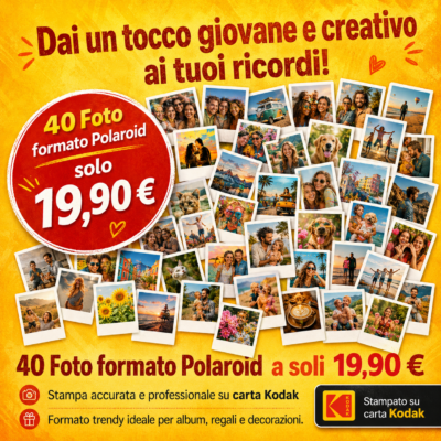 40 Foto formato Polaroid su Carta Kodak a 19,90 € | Spedizione Gratuita
