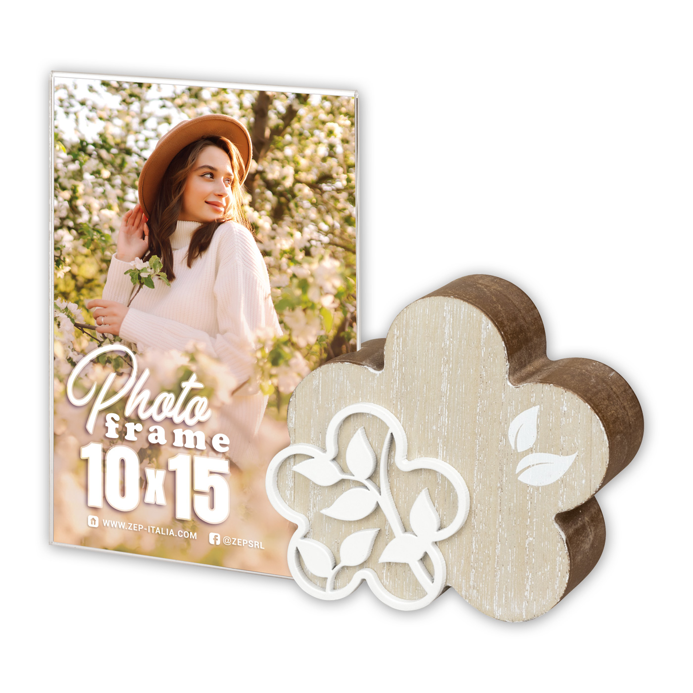 Cornice “Flora” - Decori in Legno e Acrilico 10x15 – Personalizzata con le tue foto - immagine 3