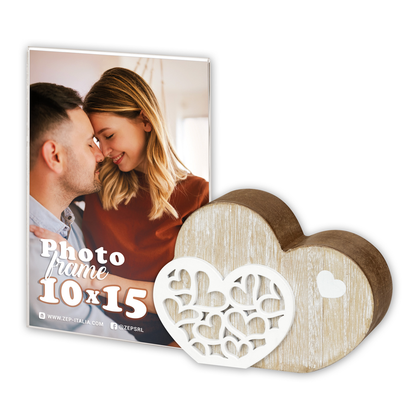 Cornice “Flora” - Decori in Legno e Acrilico 10x15 – Personalizzata con le tue foto