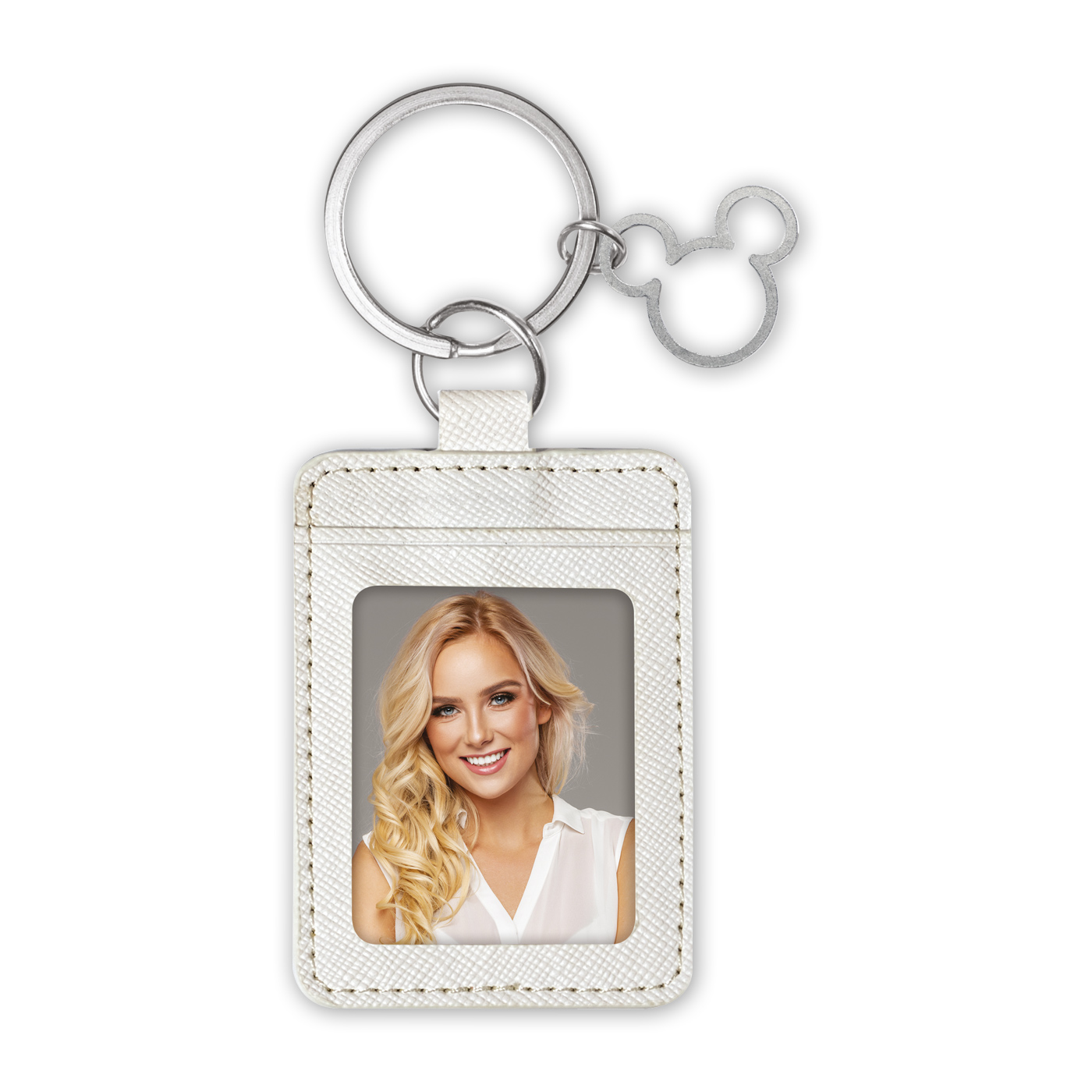 Portachiavi con Foto Personalizzato in Similpelle – Rosso Cuore, Brown, Bianco - immagine 3