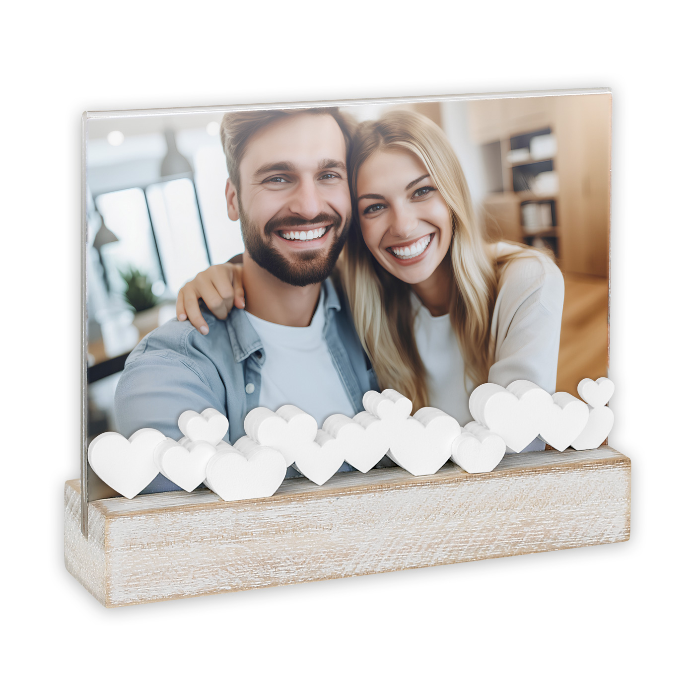 Cornice “Amore Mio” con Foto Inclusa – Acrilico con Cuori a Rilievo, Orizzontale e Verticale - immagine 3