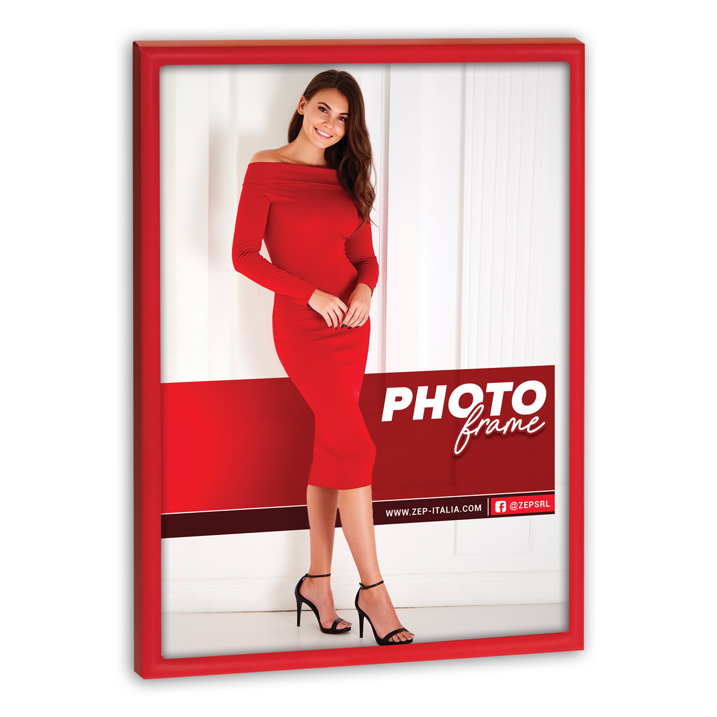 Cornice Alissa in Metallo con Foto e Montaggio Incluso – Bianca o Rossa, 4 Formati | Spedizione Gratis