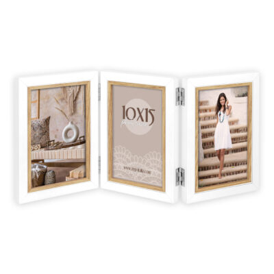 Cornice Multifoto Ayas in Legno per 3 Foto 10x15cm – Stampa e Montaggio Inclusi | Spedizione Gratis