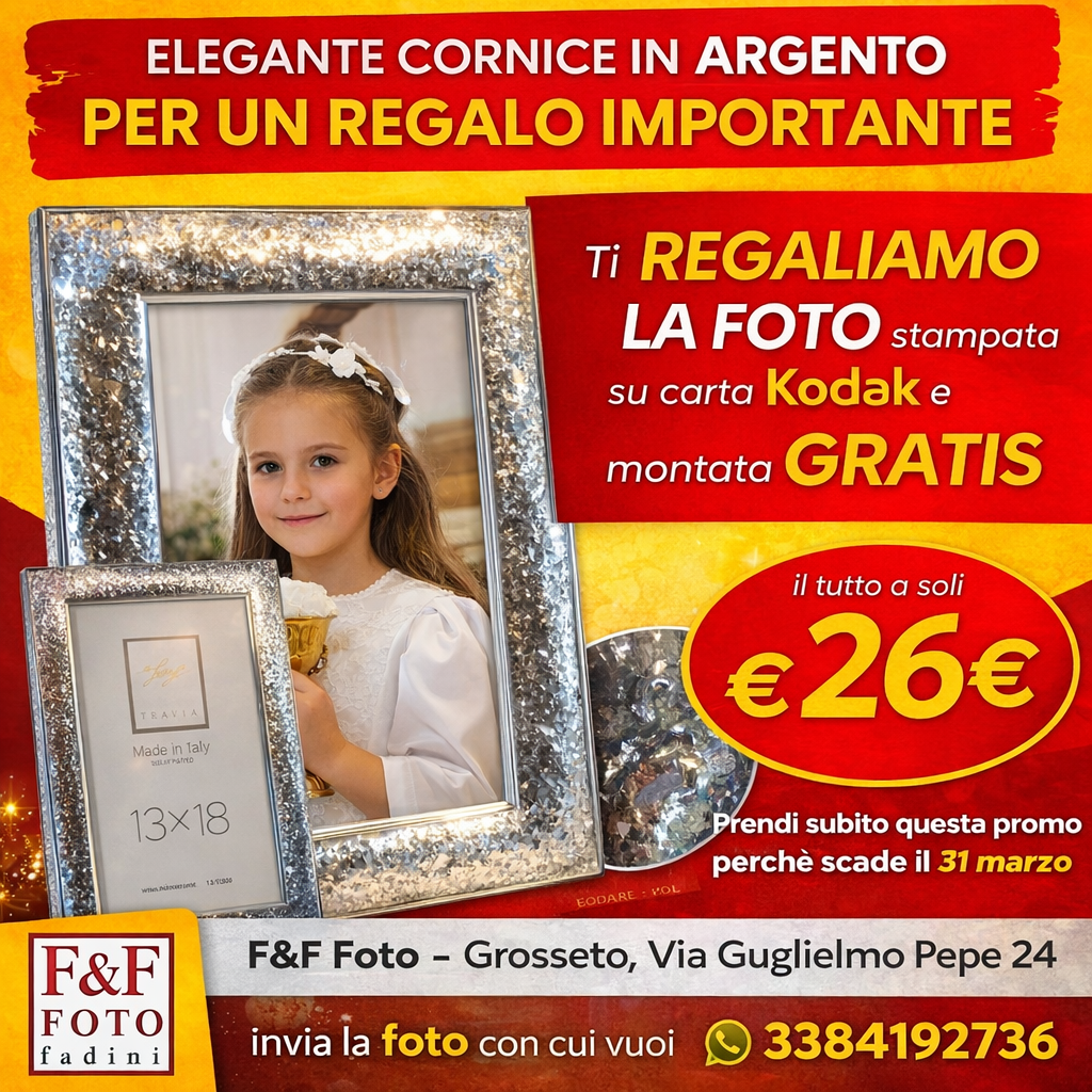 Cornice in Argento AMALFI con Foto e Montaggio Gratis + Spedizione Inclusa | Offerta Speciale