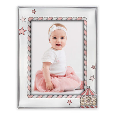 Cornice Federico 10x15 in argento 999 con stampa Kodak – nascita bimbo e bimba | Fadini