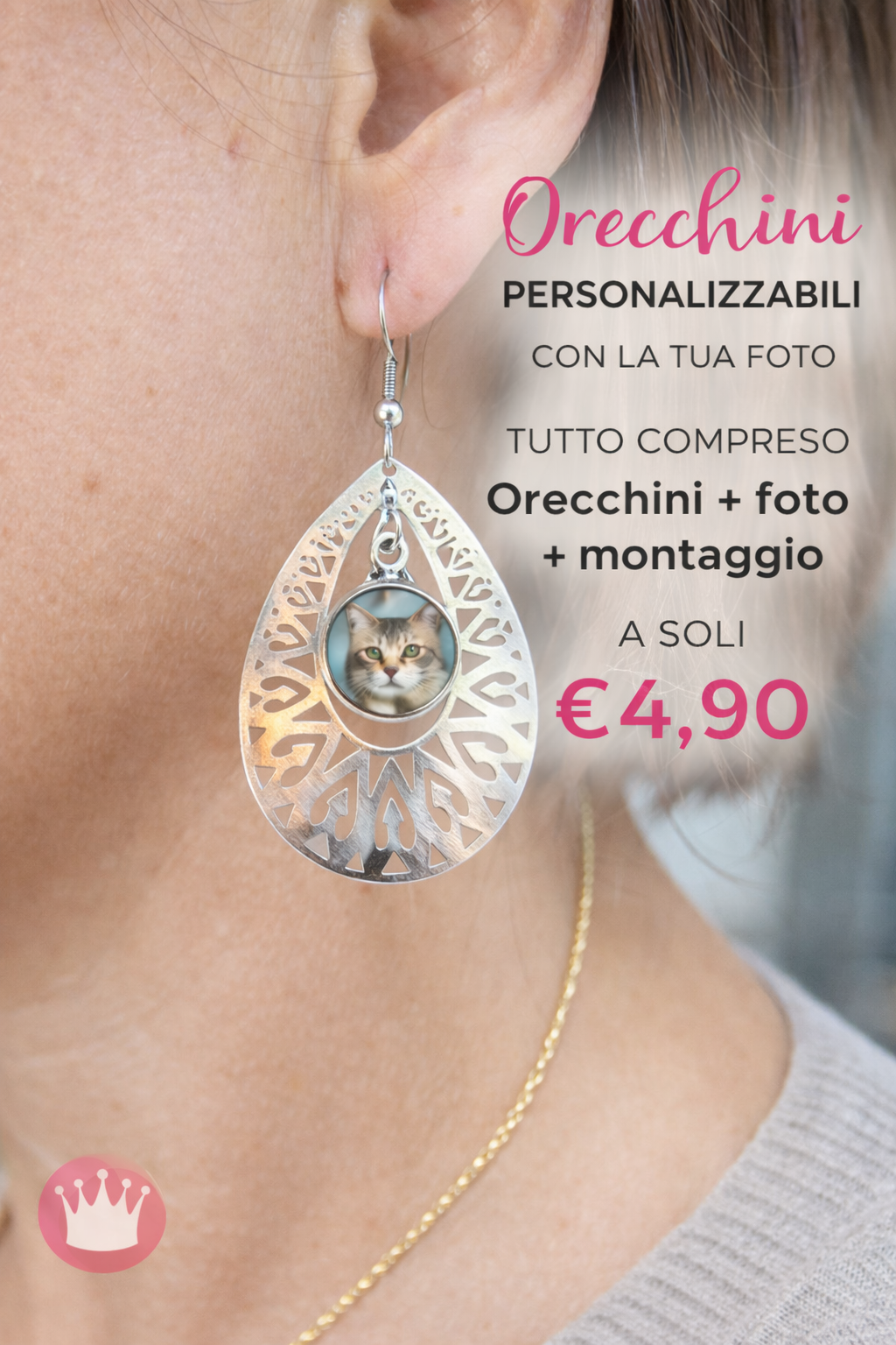Orecchini con Foto Personalizzata €4,90 – Regalo Originale con Immagine
