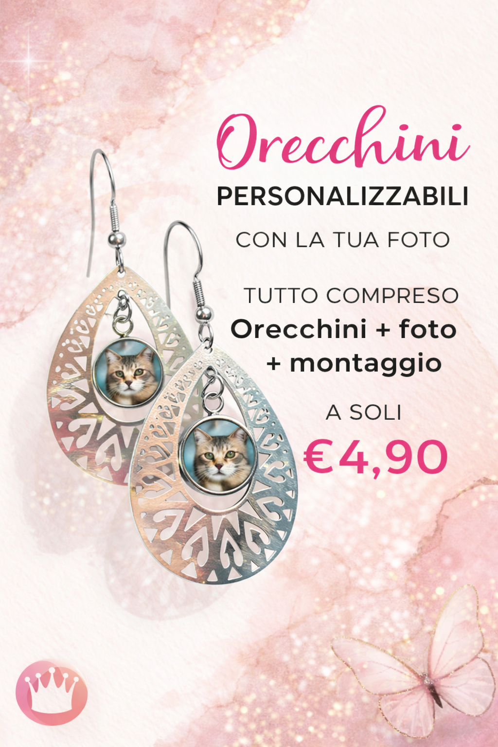 Orecchini con Foto Personalizzata €4,90 – Regalo Originale con Immagine - immagine 2