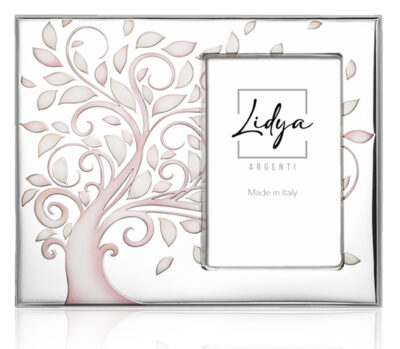 Cornice Albero della Vita rosa 10x15 in argento con tecnologia sputtering – regalo nascita bimba | Fadini