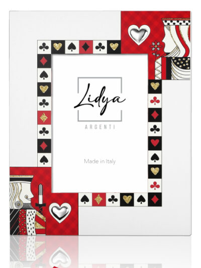 Cornice Re e Regina 13x18 in argento con tecnologia sputtering – cornice carte da gioco design elegante | Fadini